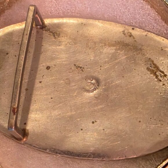 Vintage Metal Belt Buckle, Nice Silver and Abalone Design, Swan, Duck, Goose - Picture 4 of 5